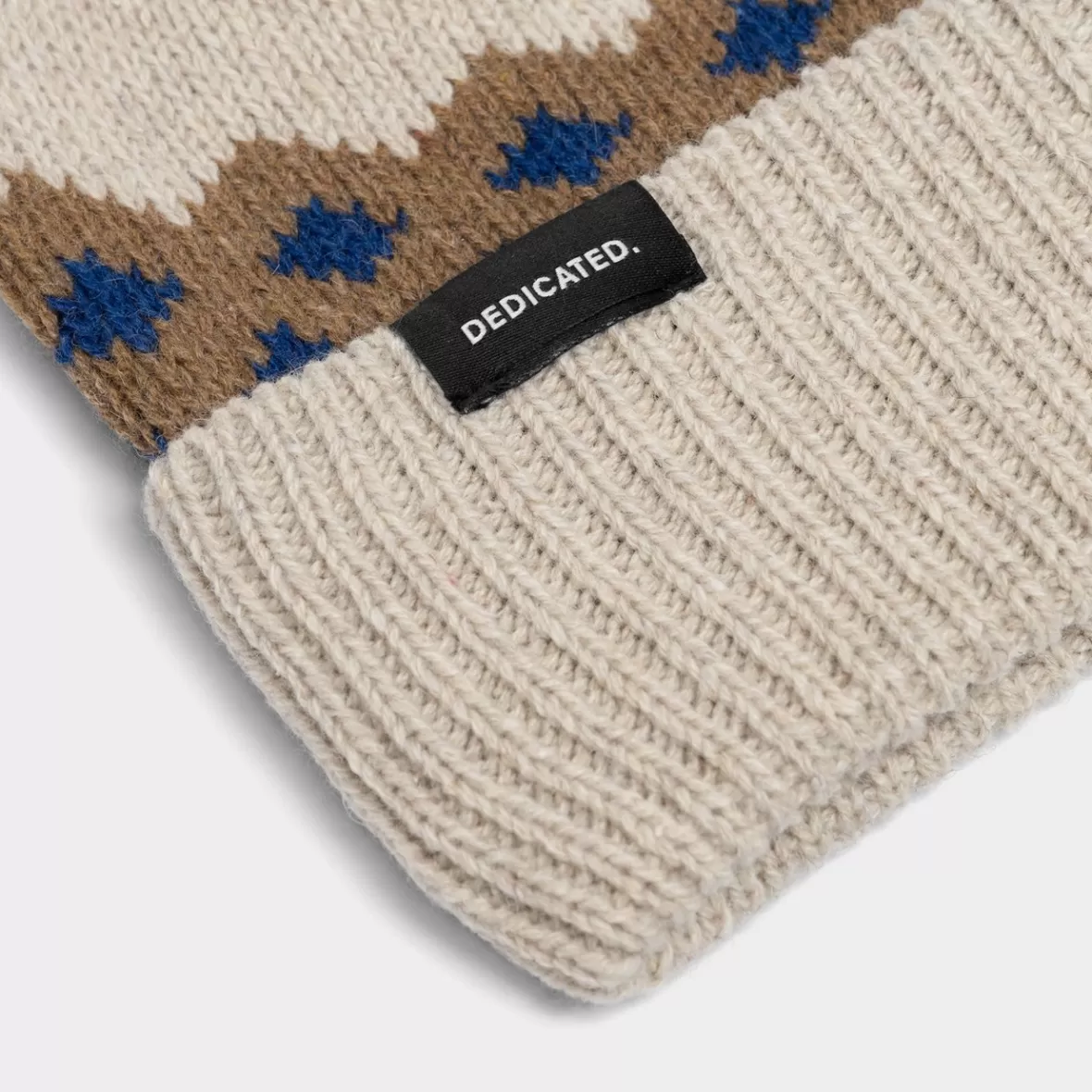 Beanies | DEDICATED Beanie Hemavan Wool Fair Isle Pearl White