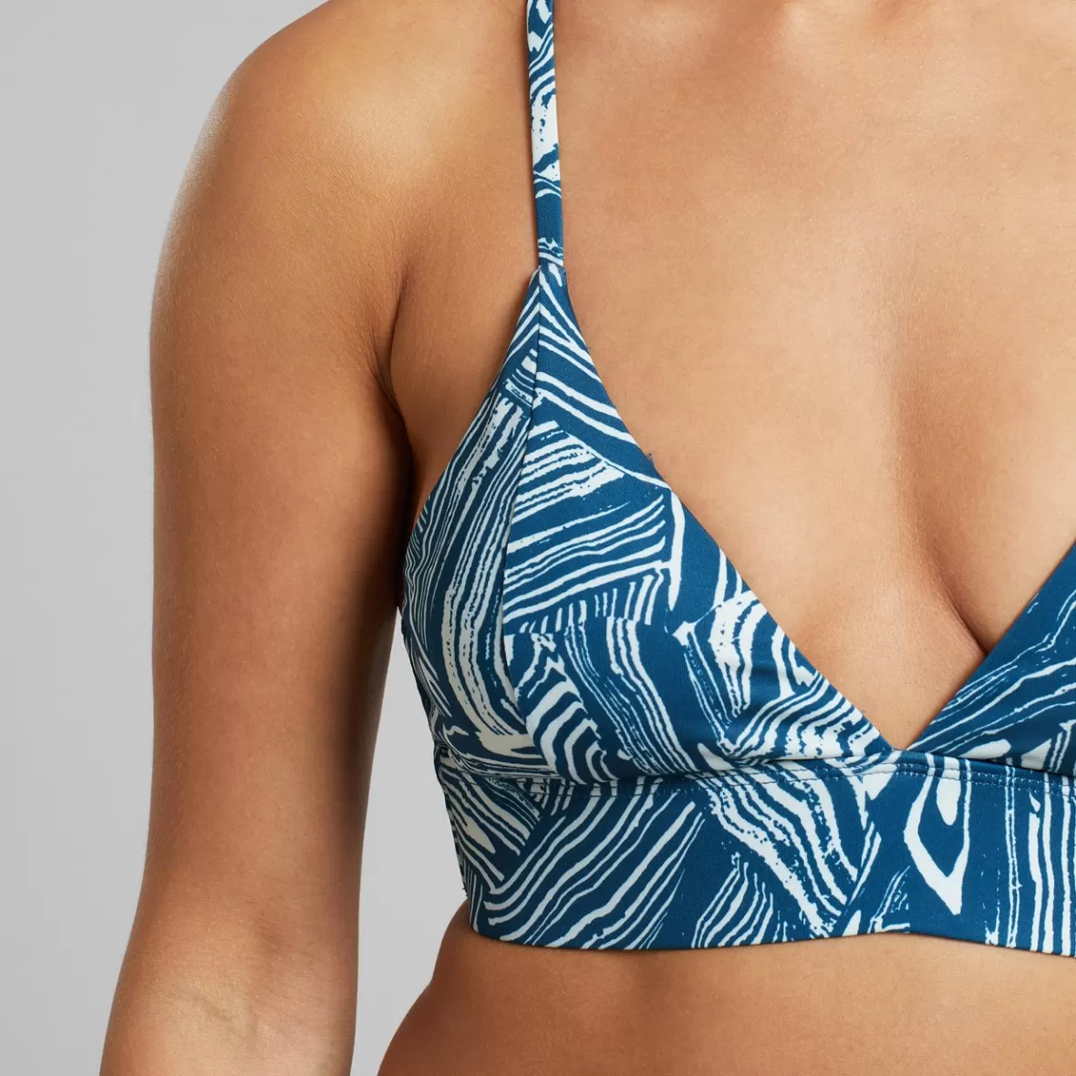 Swimwear | DEDICATED Bikini Top Alva Clay Swirl Blue