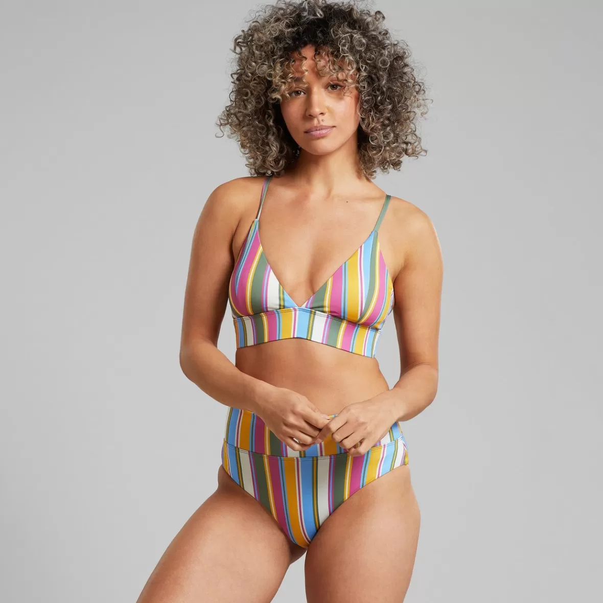 Swimwear | DEDICATED Bikini Top Alva Club Stripe Multi Color