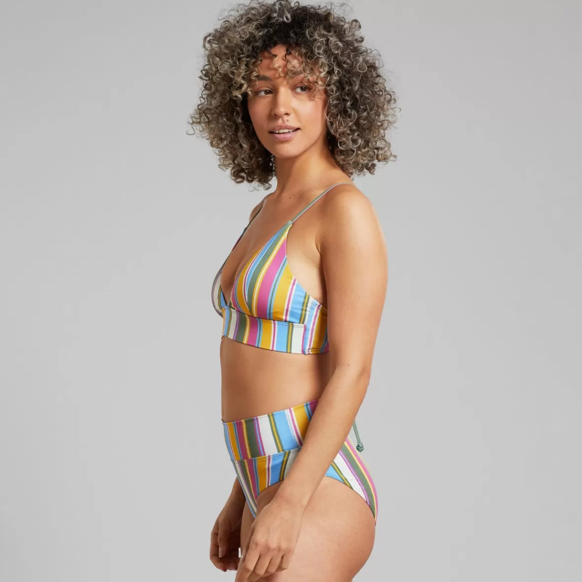 Swimwear | DEDICATED Bikini Top Alva Club Stripe Multi Color
