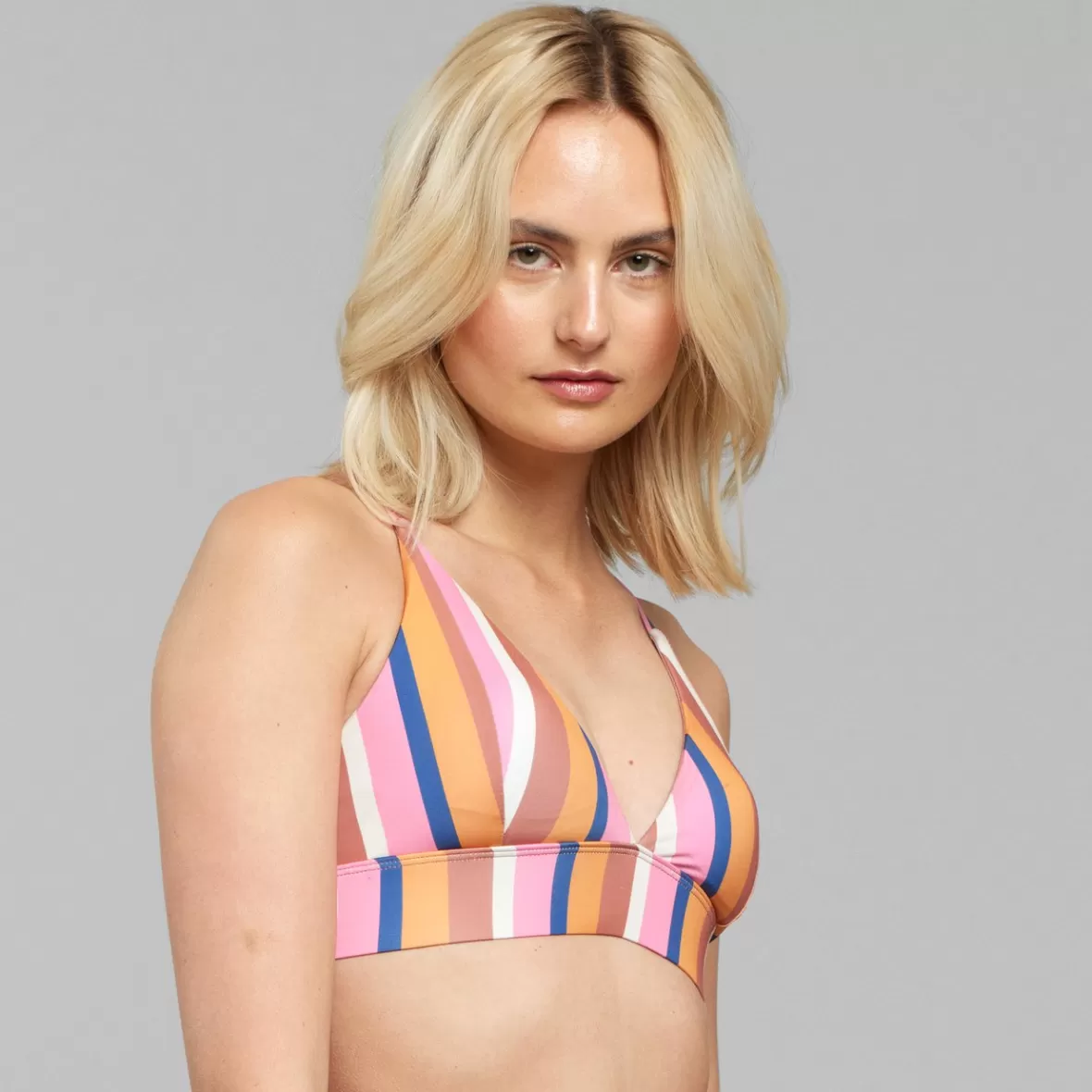 Swimwear | DEDICATED Bikini Top Alva Irregular Stripe Multi Colour