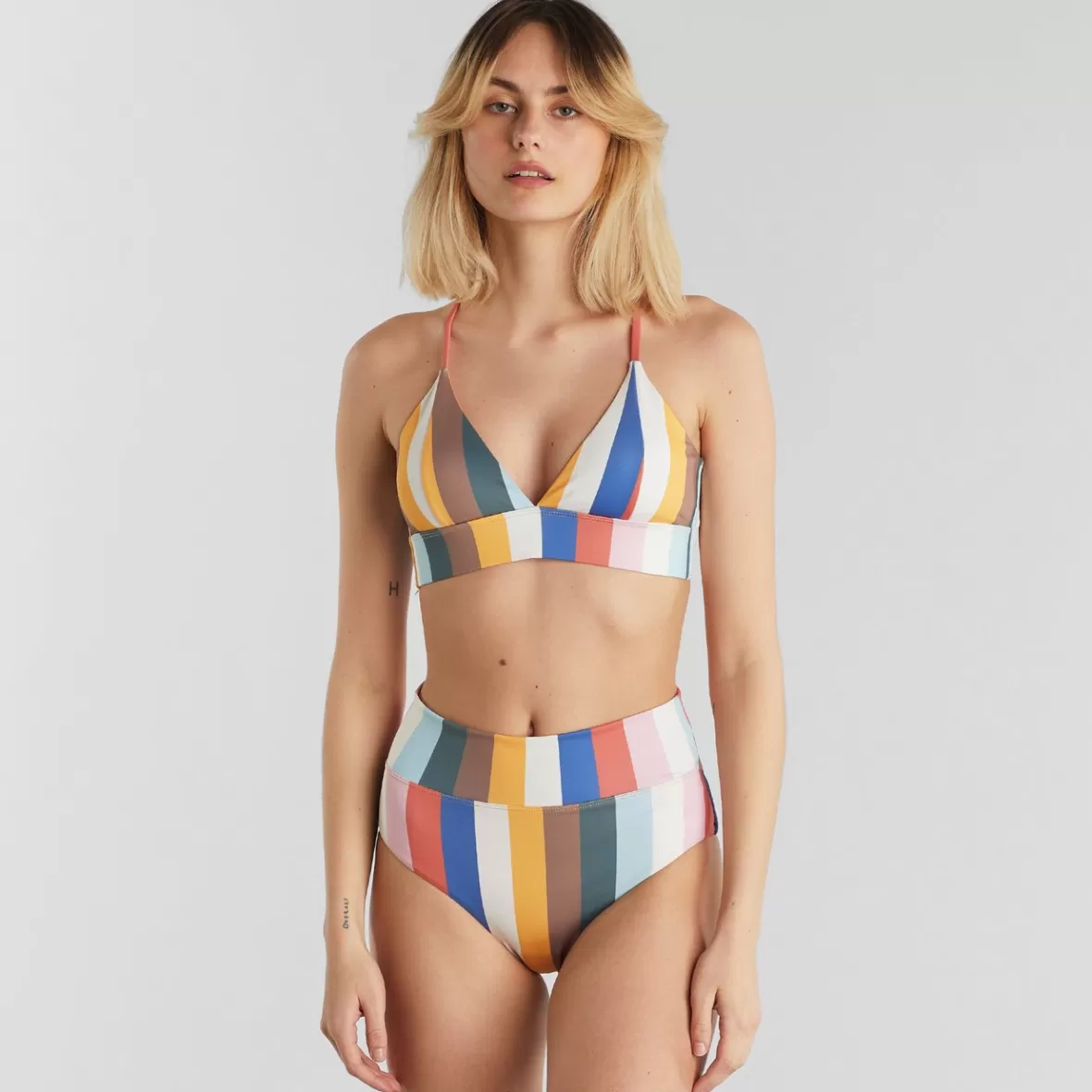 Swimwear | DEDICATED Bikini Top Alva Stripes Multi Color