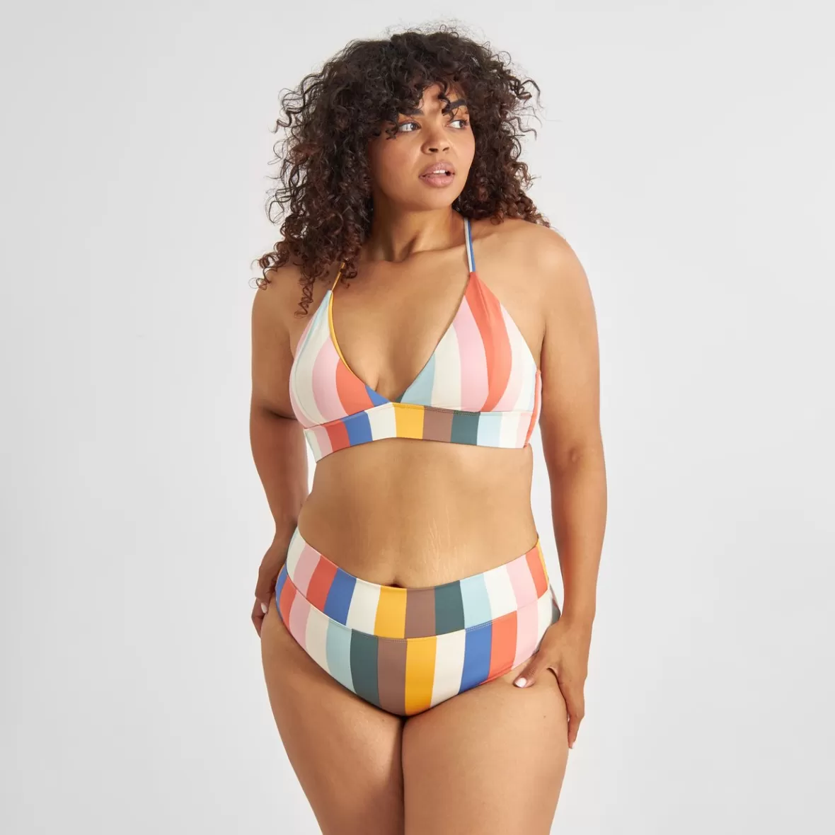 Swimwear | DEDICATED Bikini Top Alva Stripes Multi Color