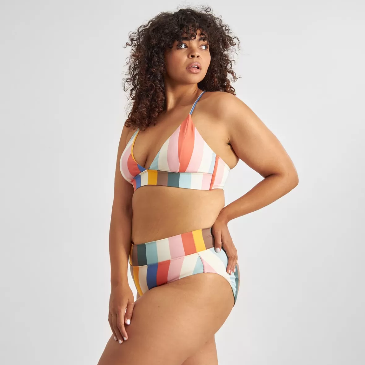Swimwear | DEDICATED Bikini Top Alva Stripes Multi Color