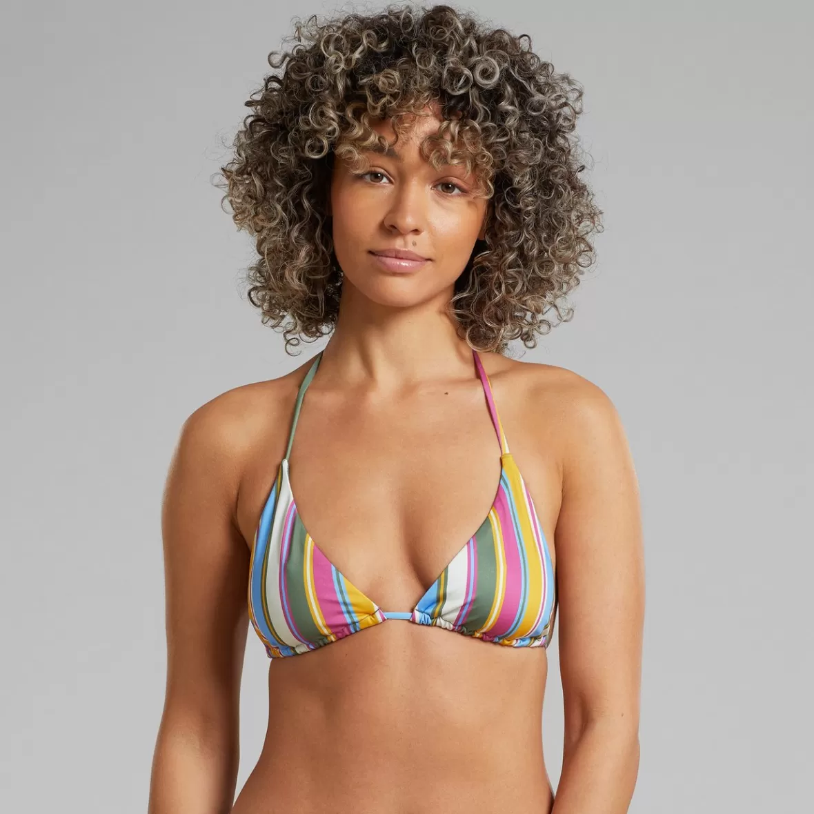 Swimwear | DEDICATED Bikini Top Yxlan Club Stripe Multi Color