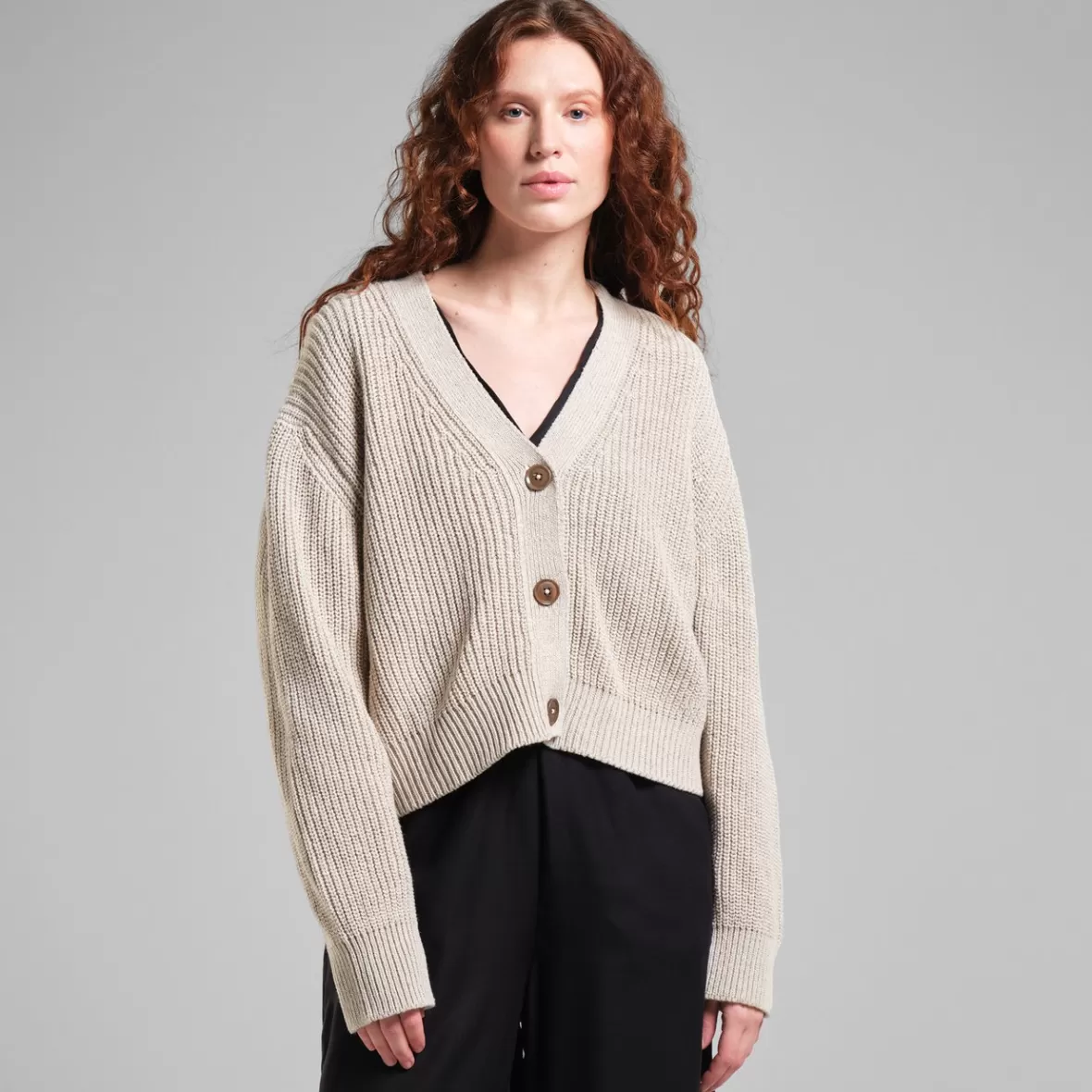 Knitwear | DEDICATED Cardigan Kanan Pearl White