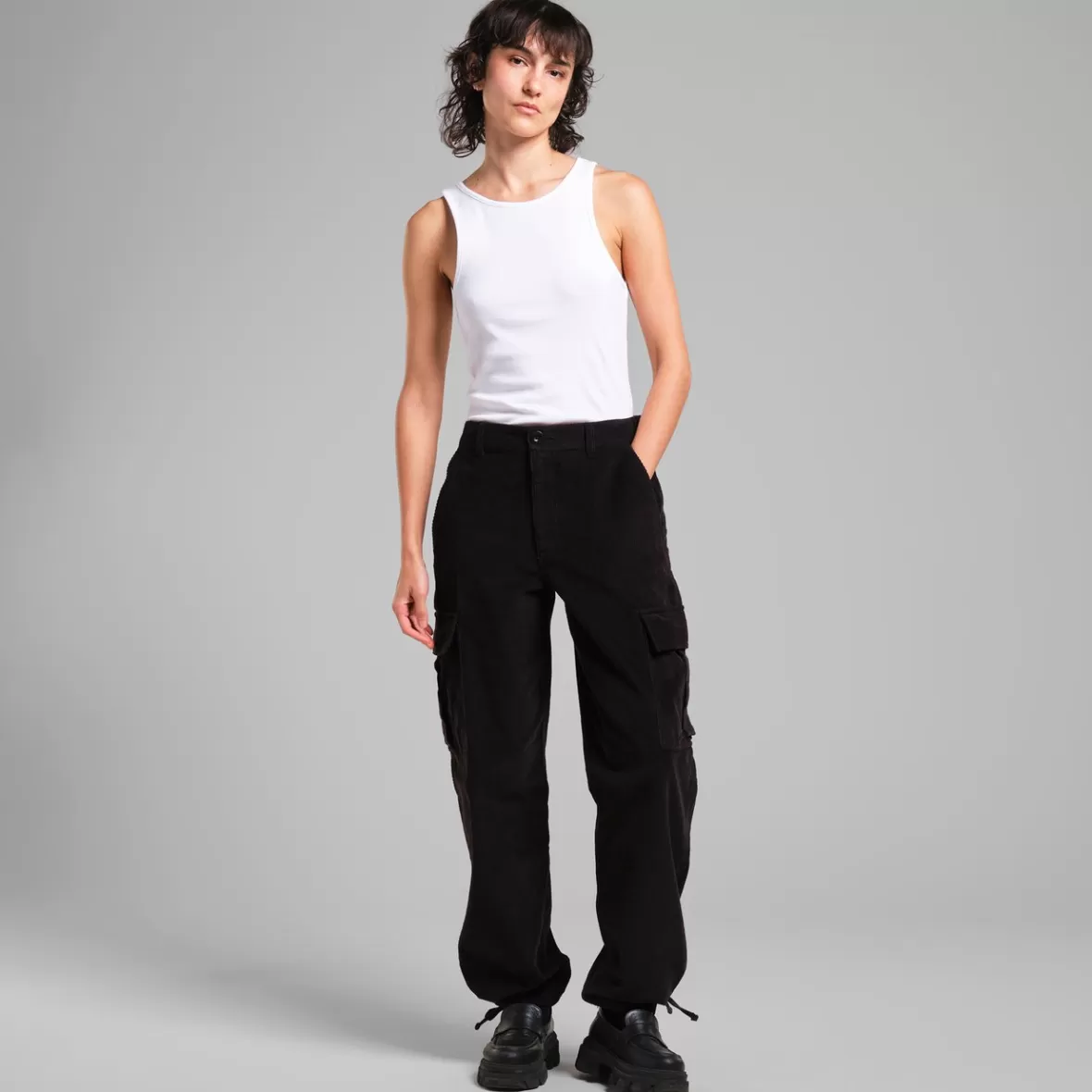 Pants | DEDICATED Cargo Pants Bagarmossen Corduroy Black