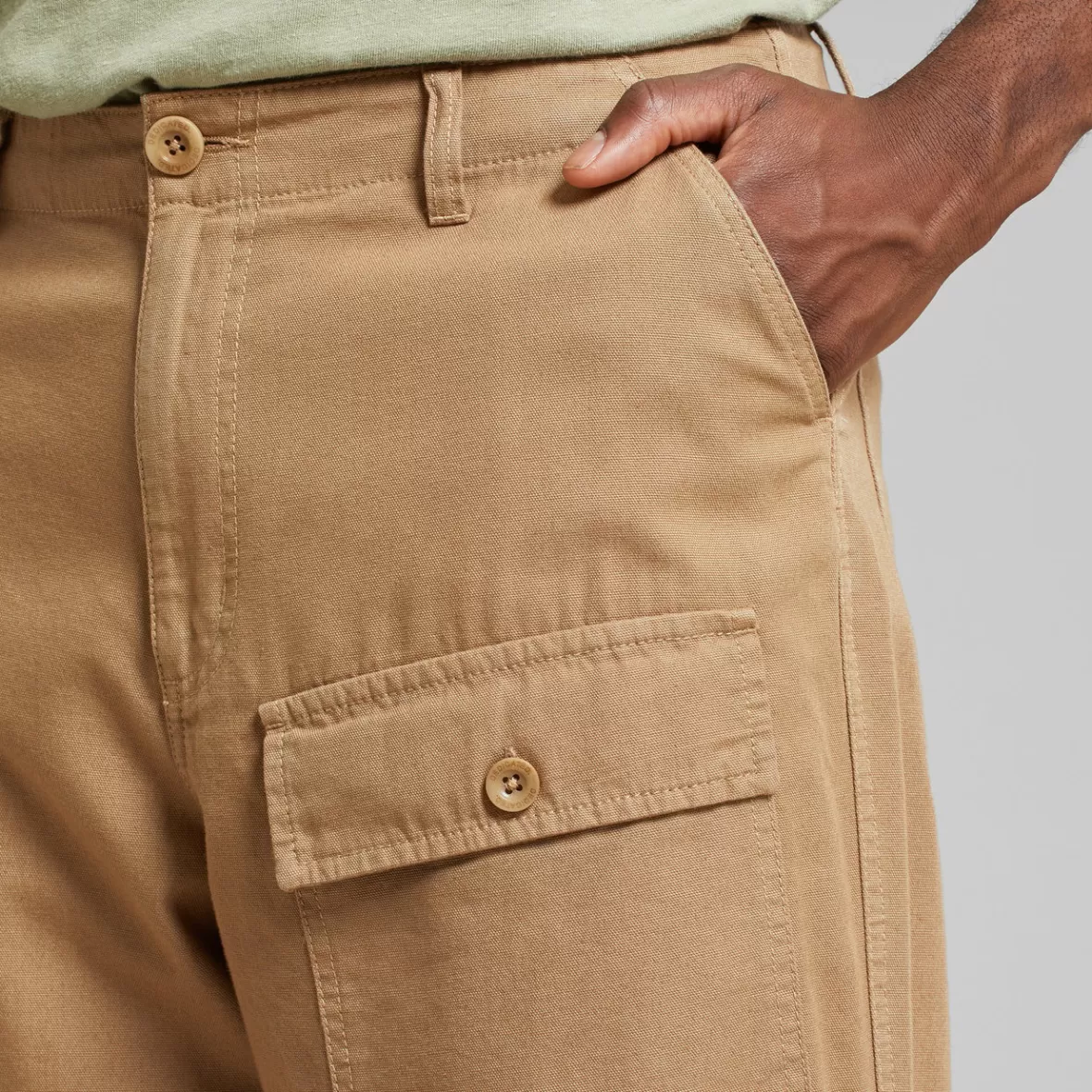 Pants | DEDICATED Cargo Pants Dokkas Canvas Kelp Beige