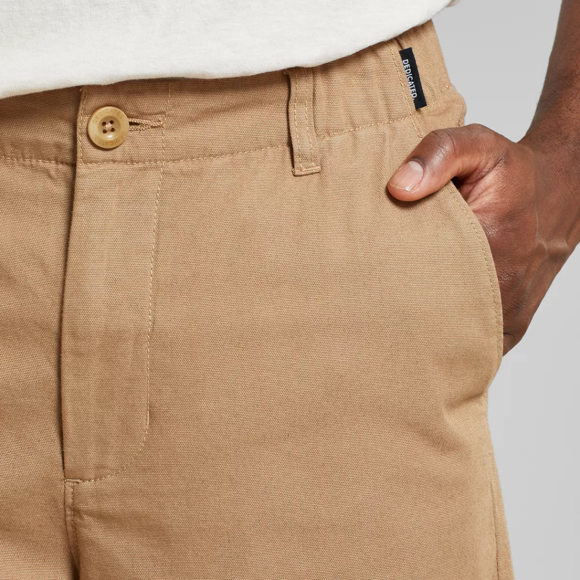 Shorts | DEDICATED Chino Shorts Nacka Canvas Kelp Beige