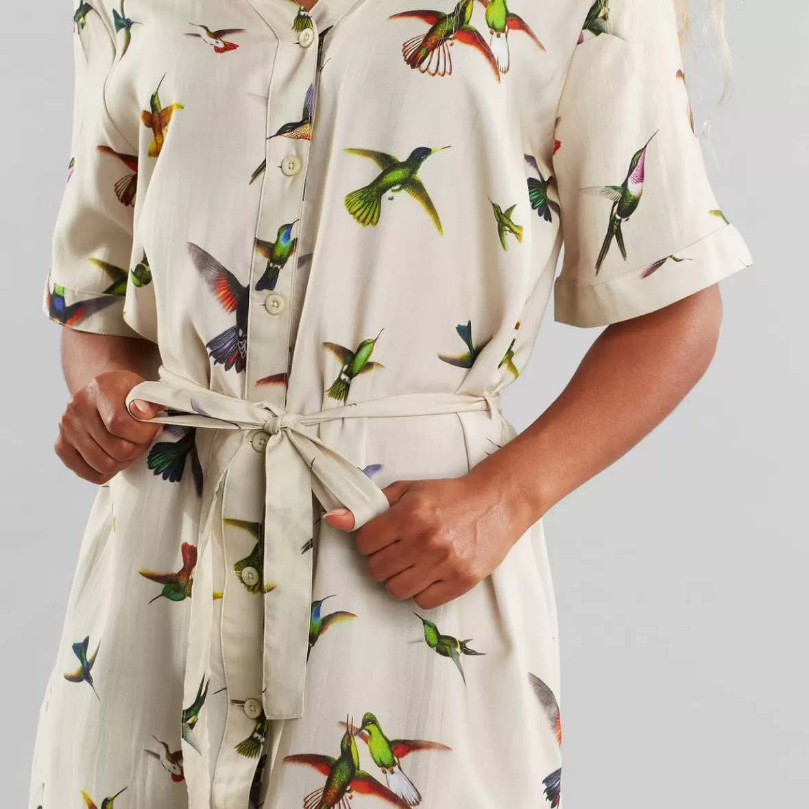 Dresses | DEDICATED Dress Bornholm Floral Hummingbirds Multi Color