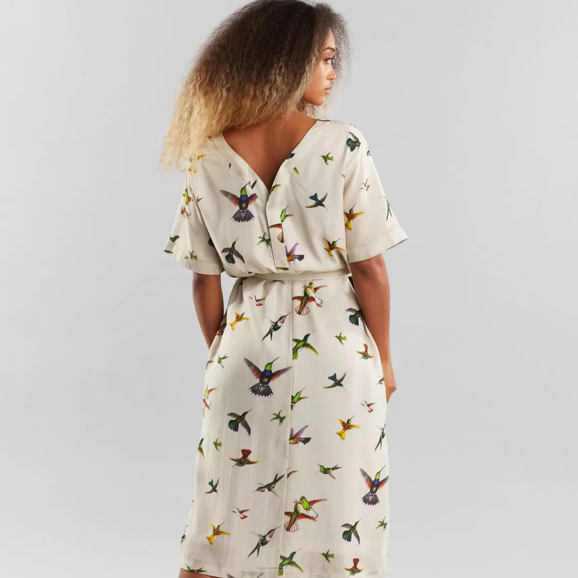Dresses | DEDICATED Dress Bornholm Floral Hummingbirds Multi Color