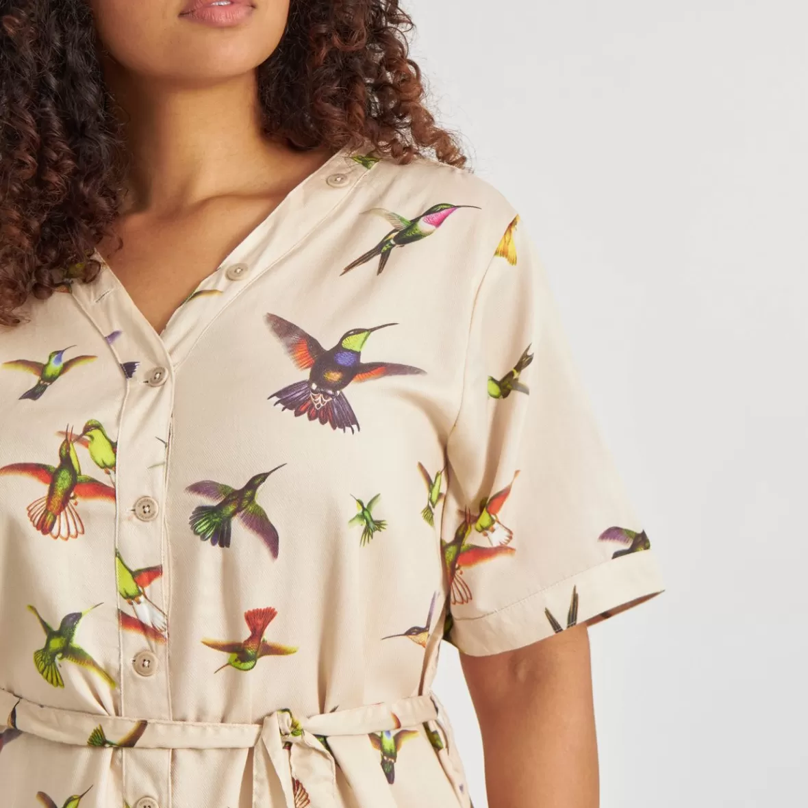 Dresses | DEDICATED Dress Bornholm Floral Hummingbirds Multi Color