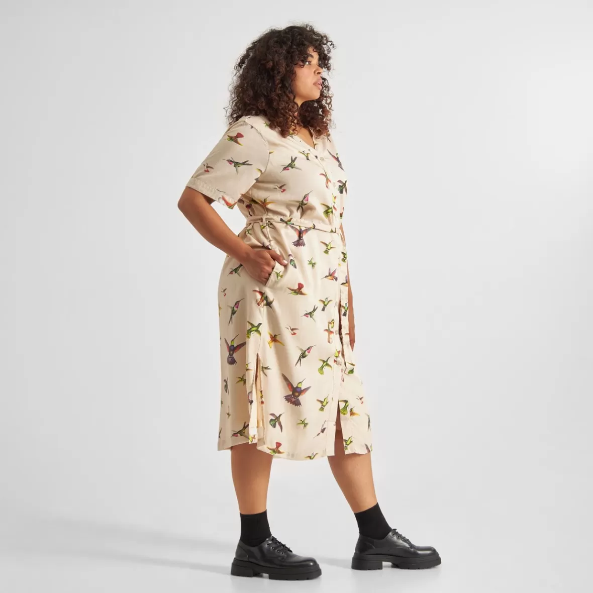 Dresses | DEDICATED Dress Bornholm Floral Hummingbirds Multi Color