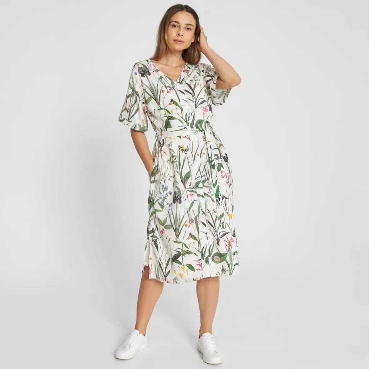 Dresses | DEDICATED Dress Bornholm Flower Field Off-White