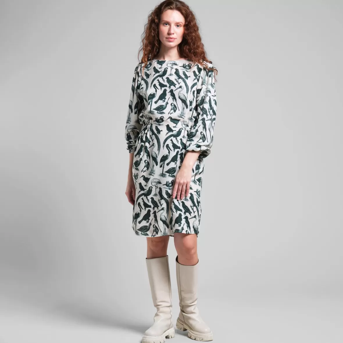 Dresses | DEDICATED Dress Hjo Birds Green