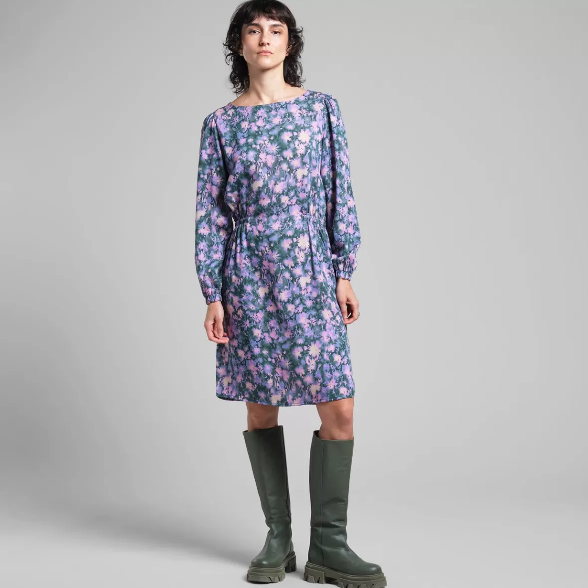 Dresses | DEDICATED Dress Hjo Blurred Flowers Purple