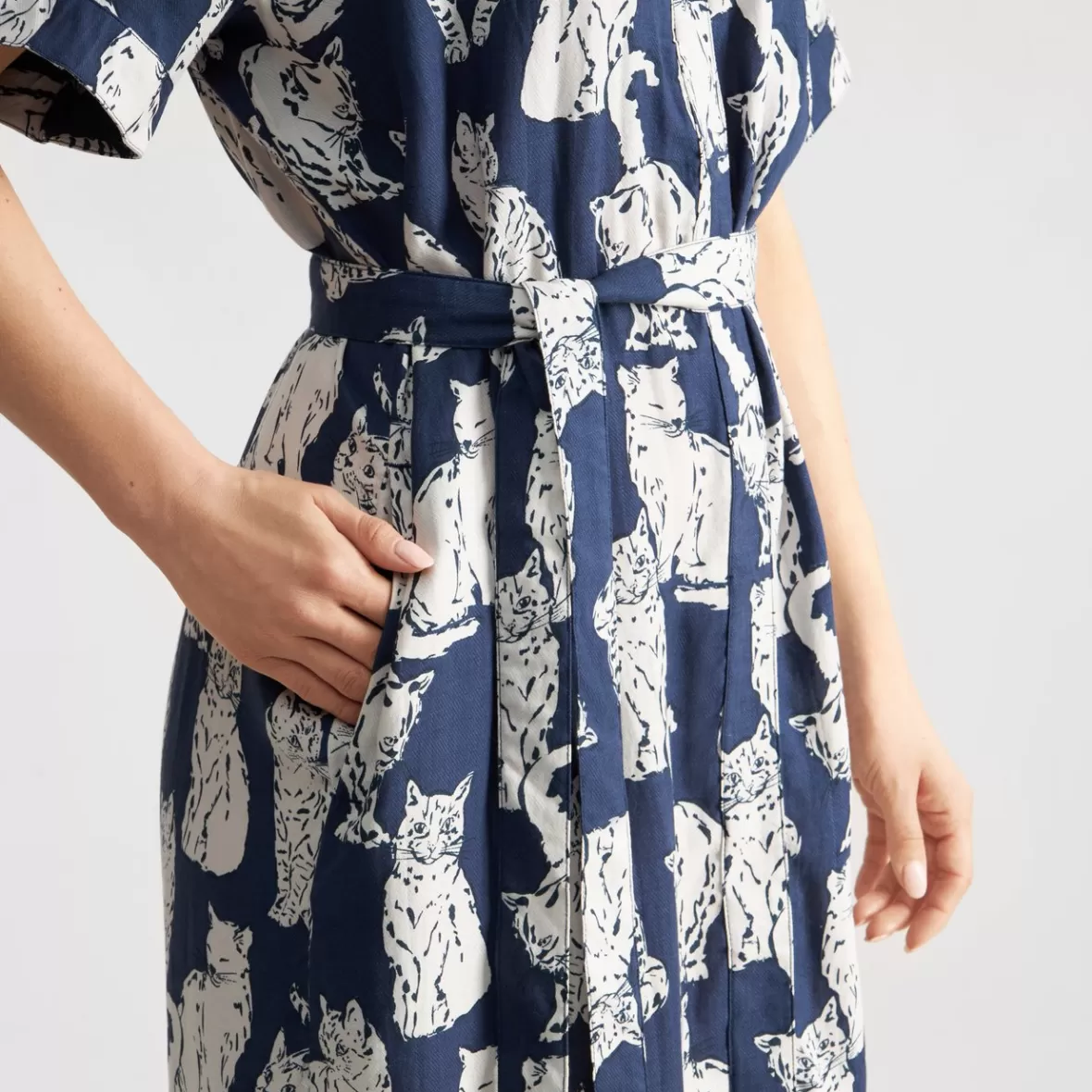 Dresses | DEDICATED Dress Kallvik Cats Blue