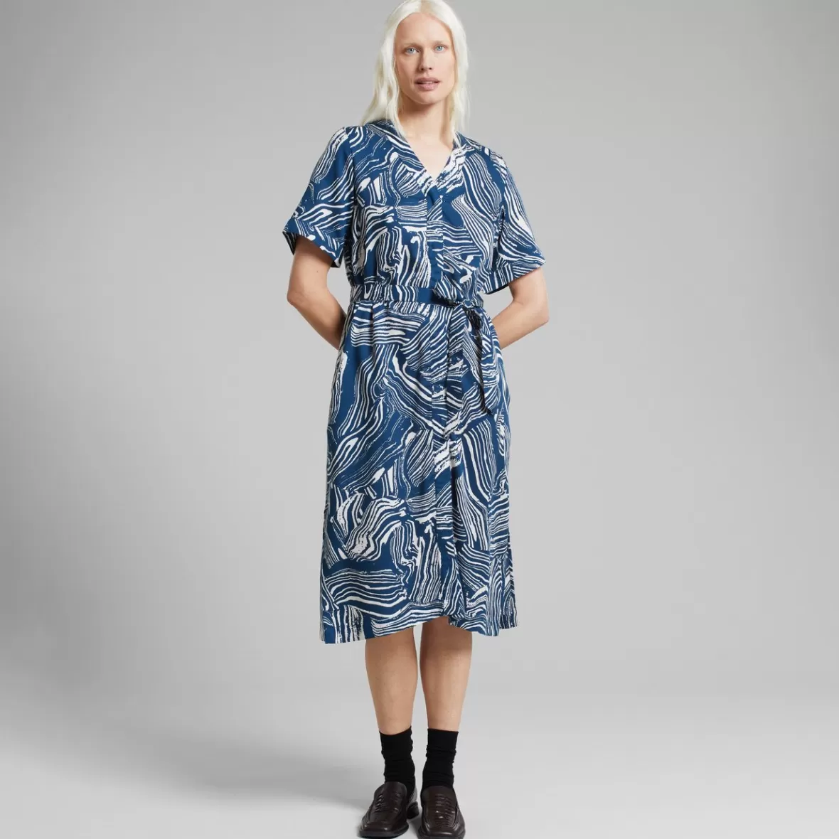 Dresses | DEDICATED Dress Kallvik Clay Swirl Blue