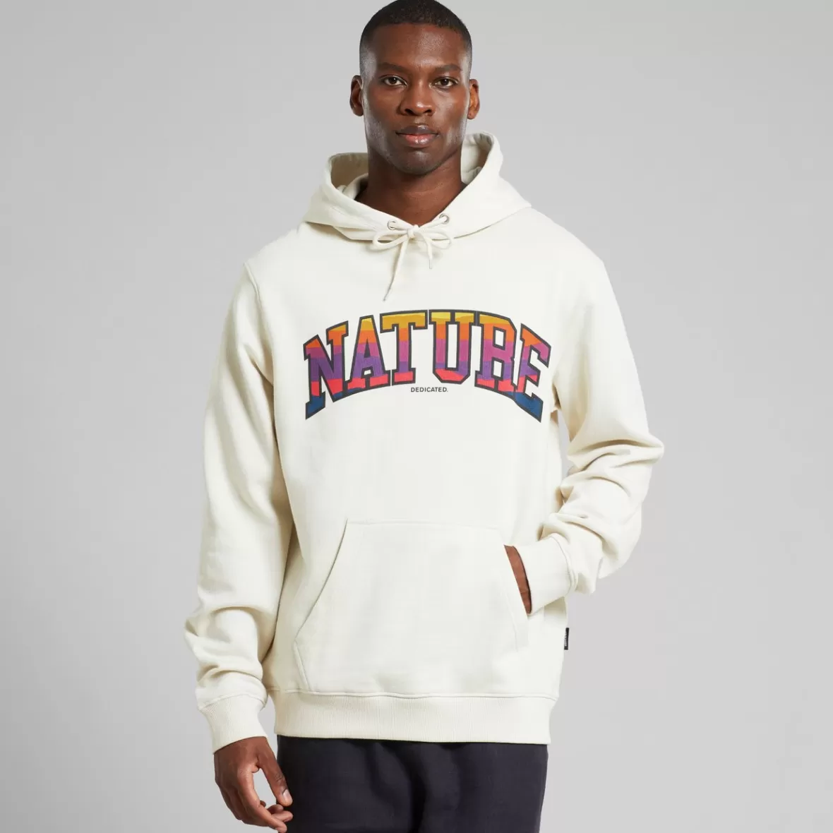 Sweats | DEDICATED Hoodie Falun Nature Sunset Oat White