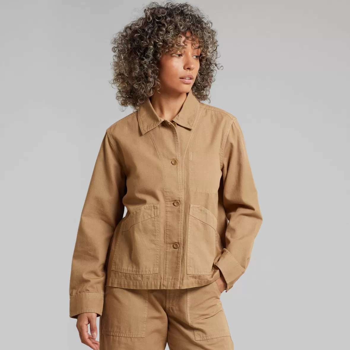 Jackets | DEDICATED Jacket Stiby Canvas Kelp Beige