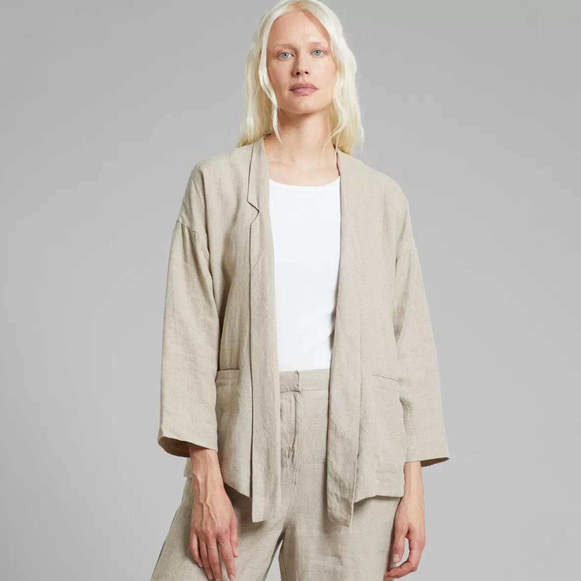 Jackets | DEDICATED Loose Blazer Tanto Linen Ecru