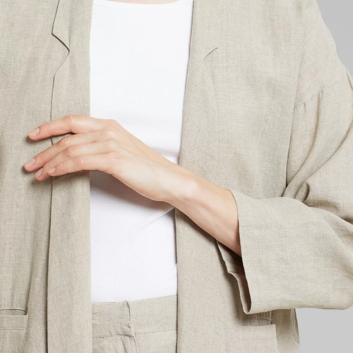 Jackets | DEDICATED Loose Blazer Tanto Linen Ecru