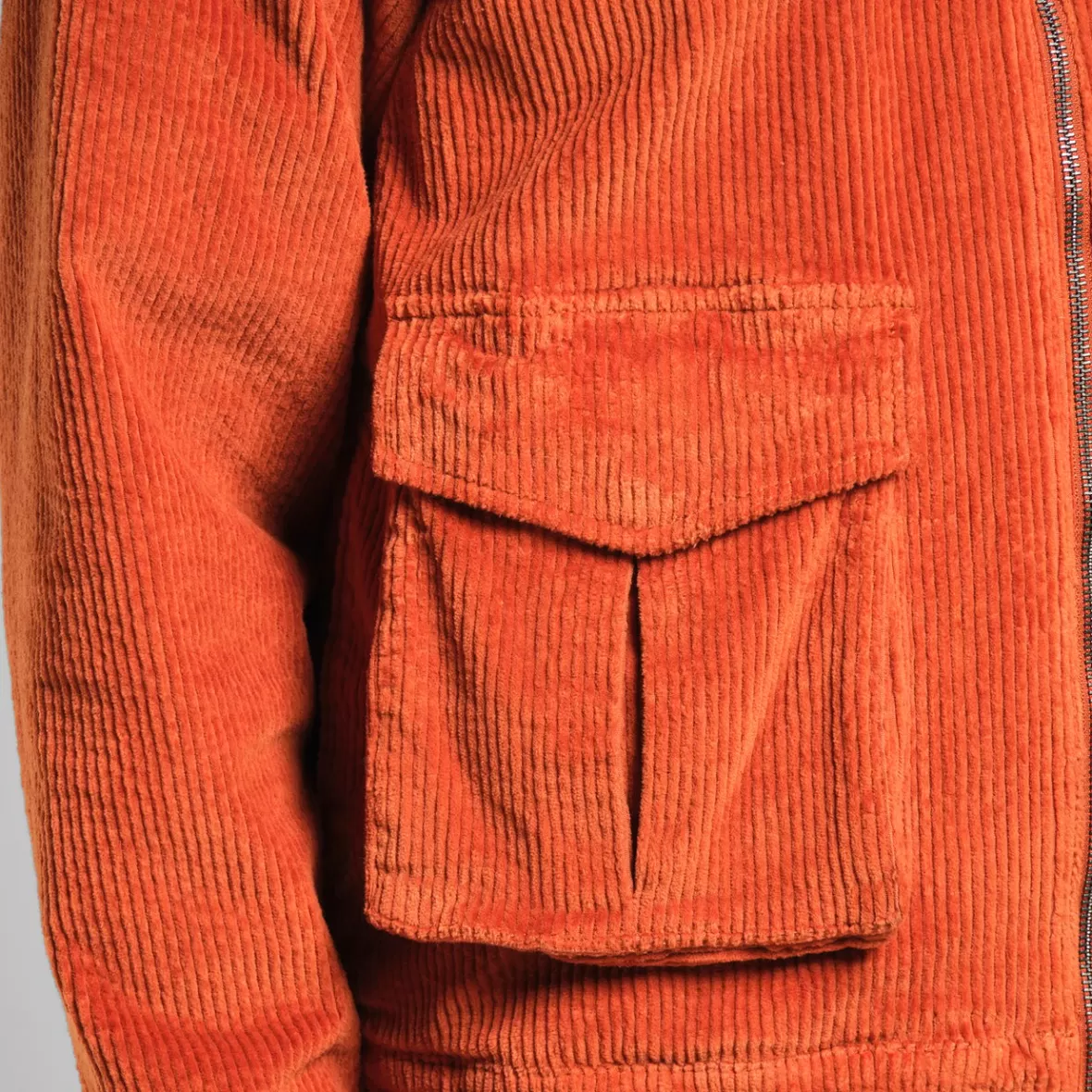 Jackets | DEDICATED Padded Jacket Vallentuna Corduroy Cinnamon Orange