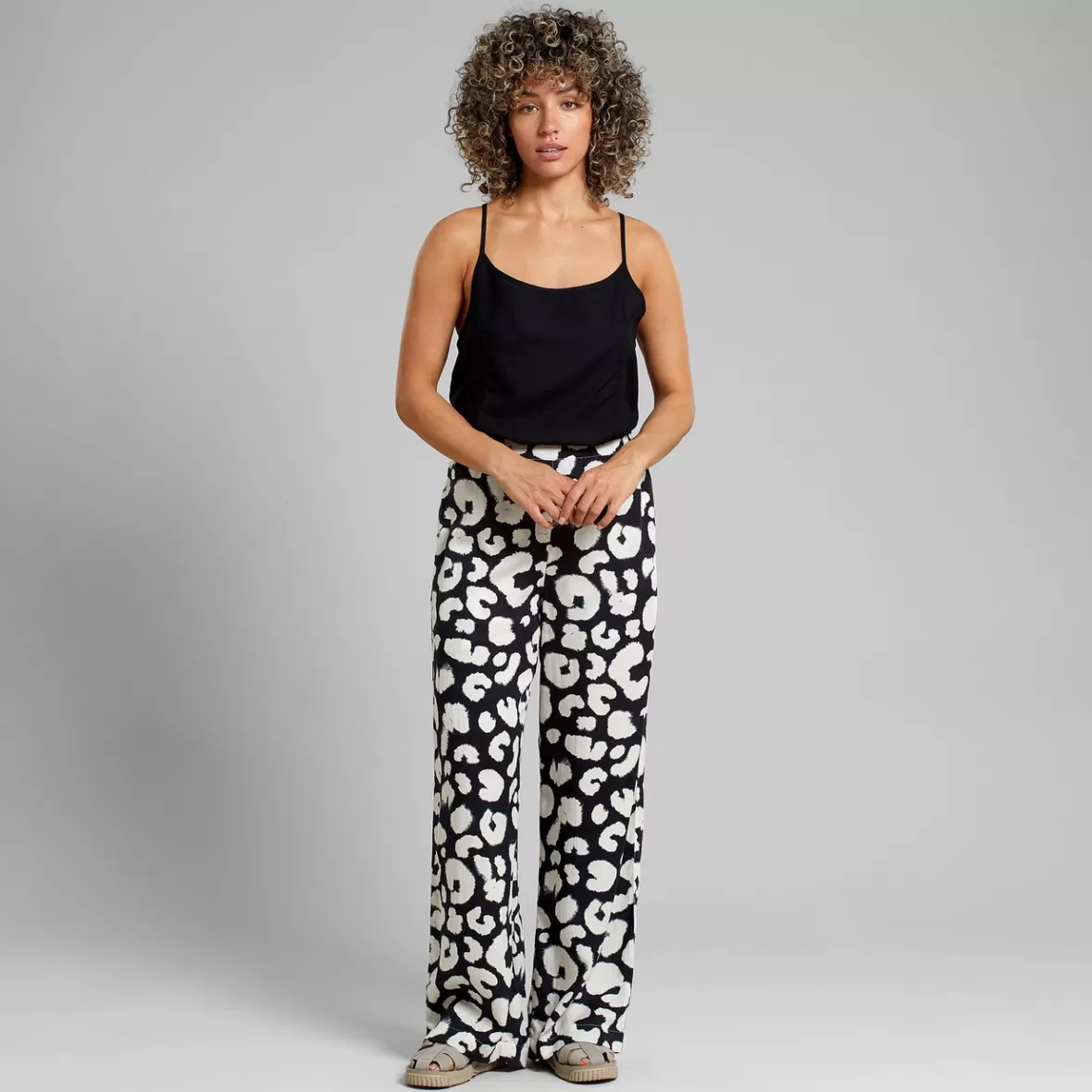 Pants | DEDICATED Pants Ale Painted Leopard Black