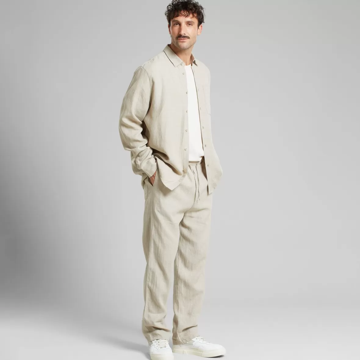 Pants | DEDICATED Pants Klitmoeller Linen Ecru