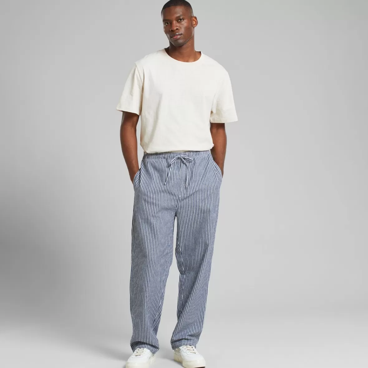 Pants | DEDICATED Pants Klitmoeller Work Stripe Blue