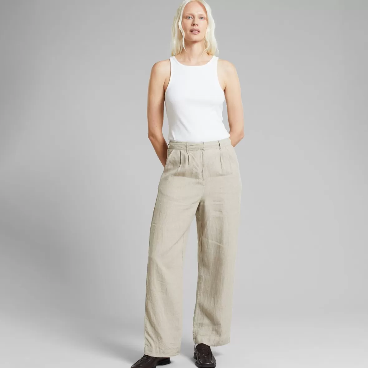 Pants | DEDICATED Pants Vickleby Linen Ecru