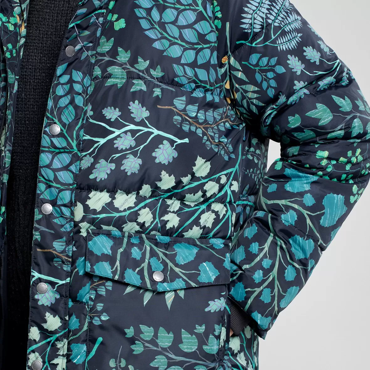 Jackets | DEDICATED Puffer Jacket Haparanda Botanical Quilt Black