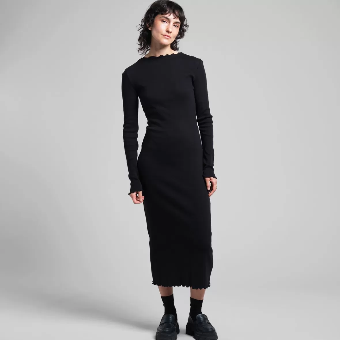 Dresses | DEDICATED Rib Dress Lofta Black