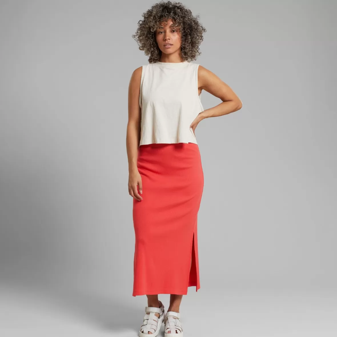 Skirts | DEDICATED Rib Skirt Kvarnvik Cayenne Red