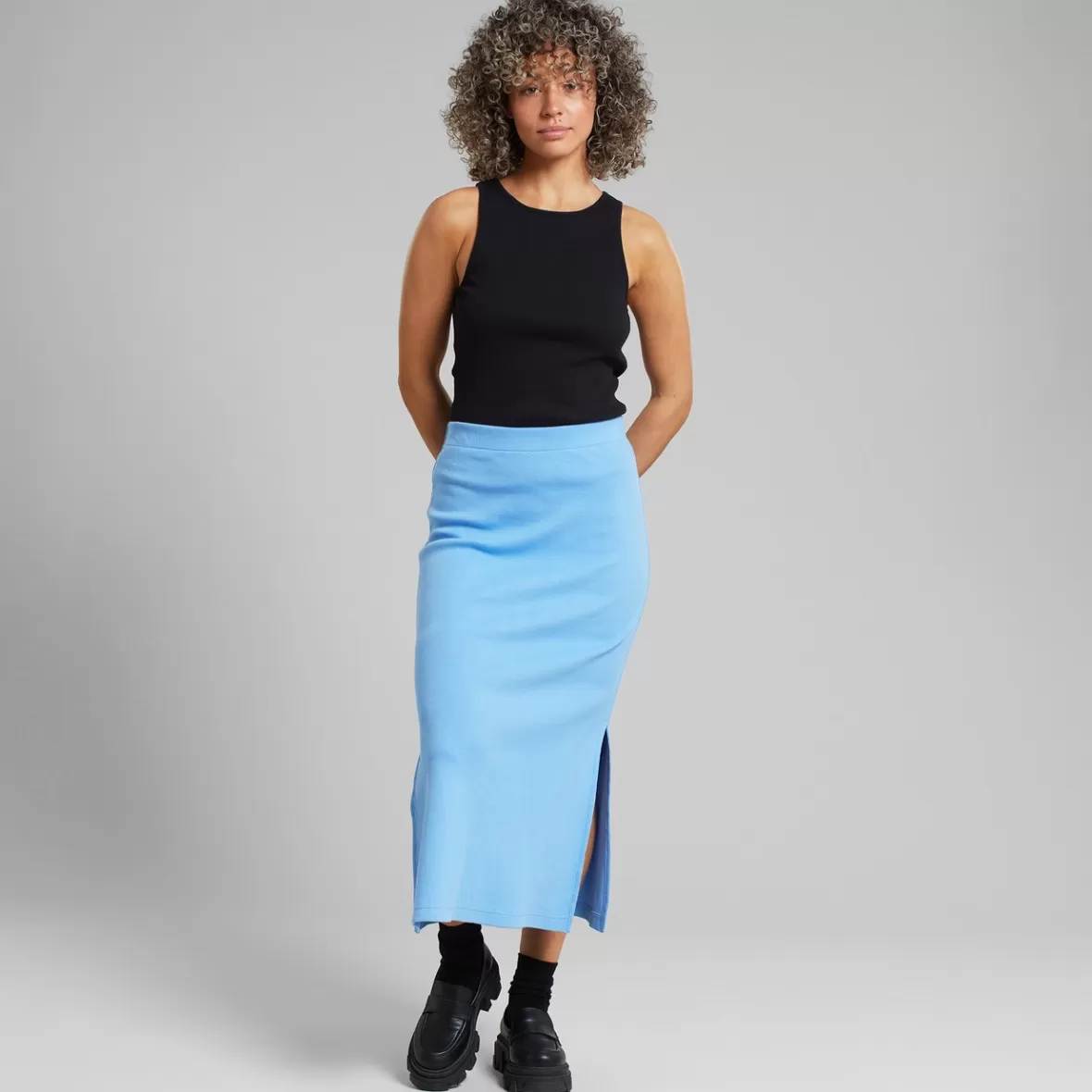 Skirts | DEDICATED Rib Skirt Kvarnvik Della Blue