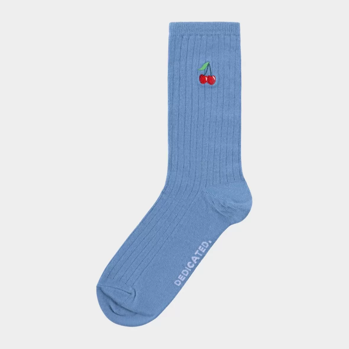 Socks | Socks | DEDICATED Rib Socks Knivsta Cherries Forever Blue