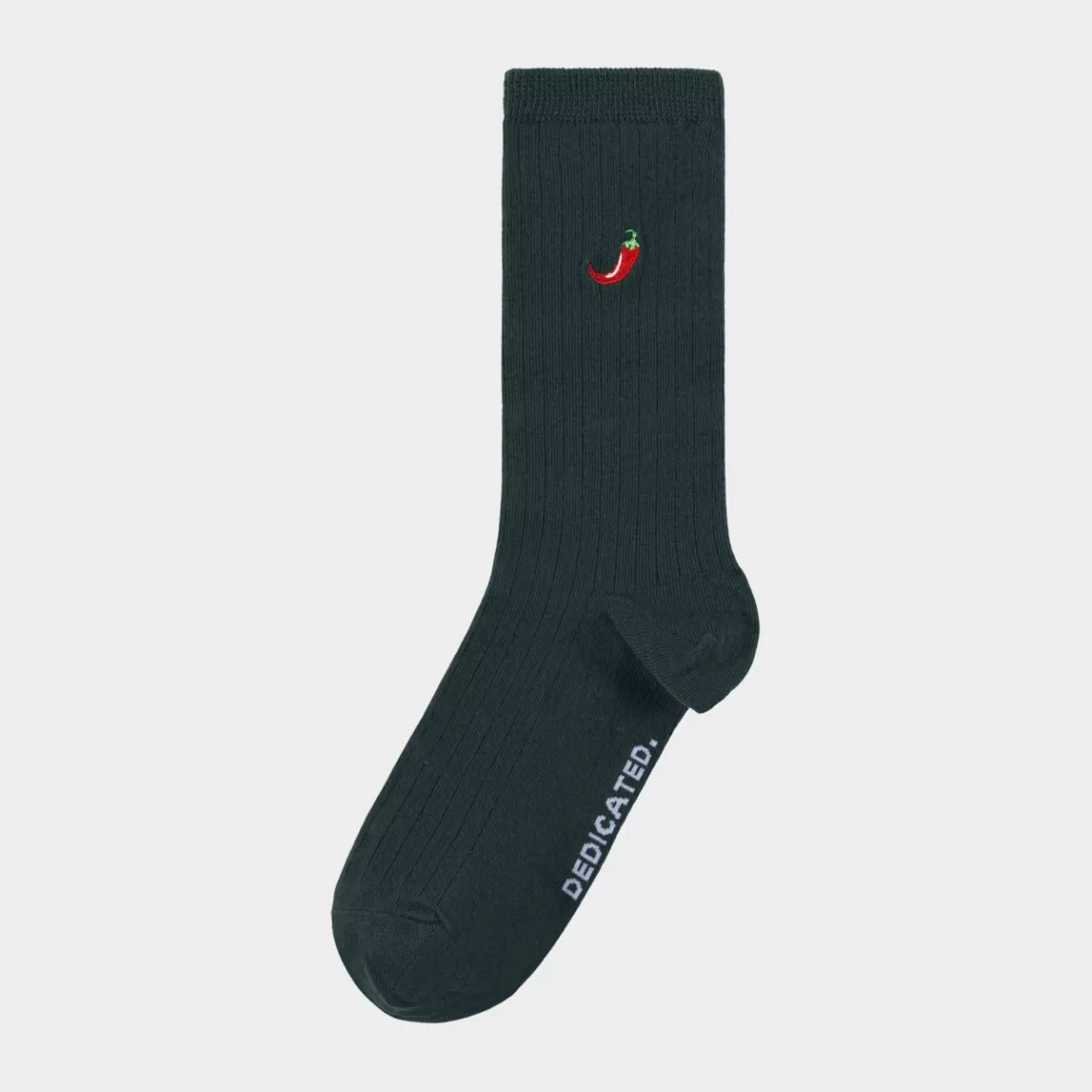 Socks | Socks | DEDICATED Rib Socks Knivsta Chili Dark Green