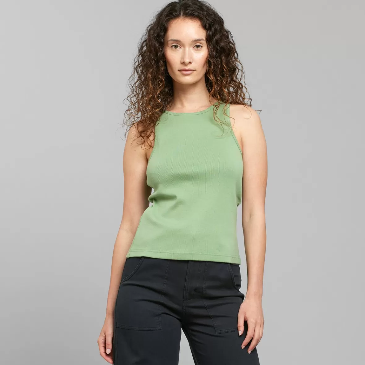 Basics | Tops | DEDICATED Rib Top Valdermarsvik Sea Green