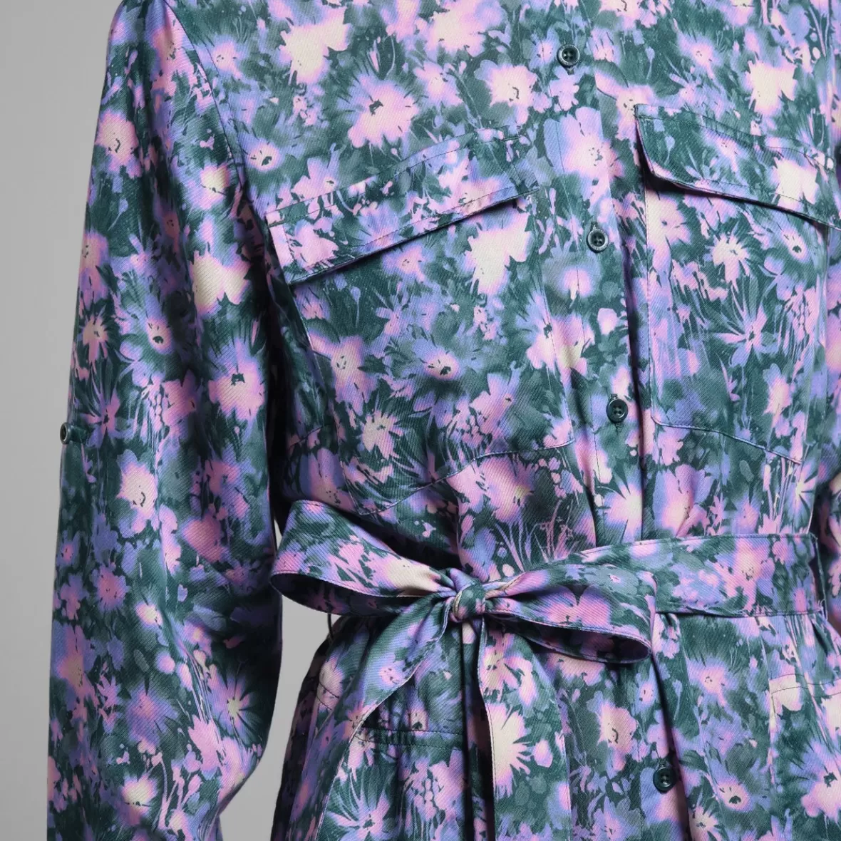 Dresses | DEDICATED Shirt Dress Falsterbo Blurred Flowers Purple