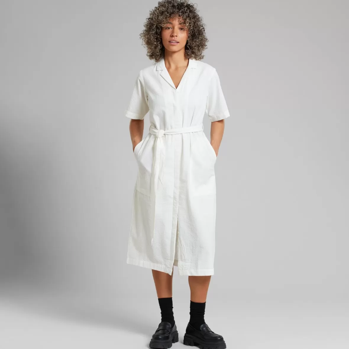 Dresses | DEDICATED Shirt Dress Orrefors White