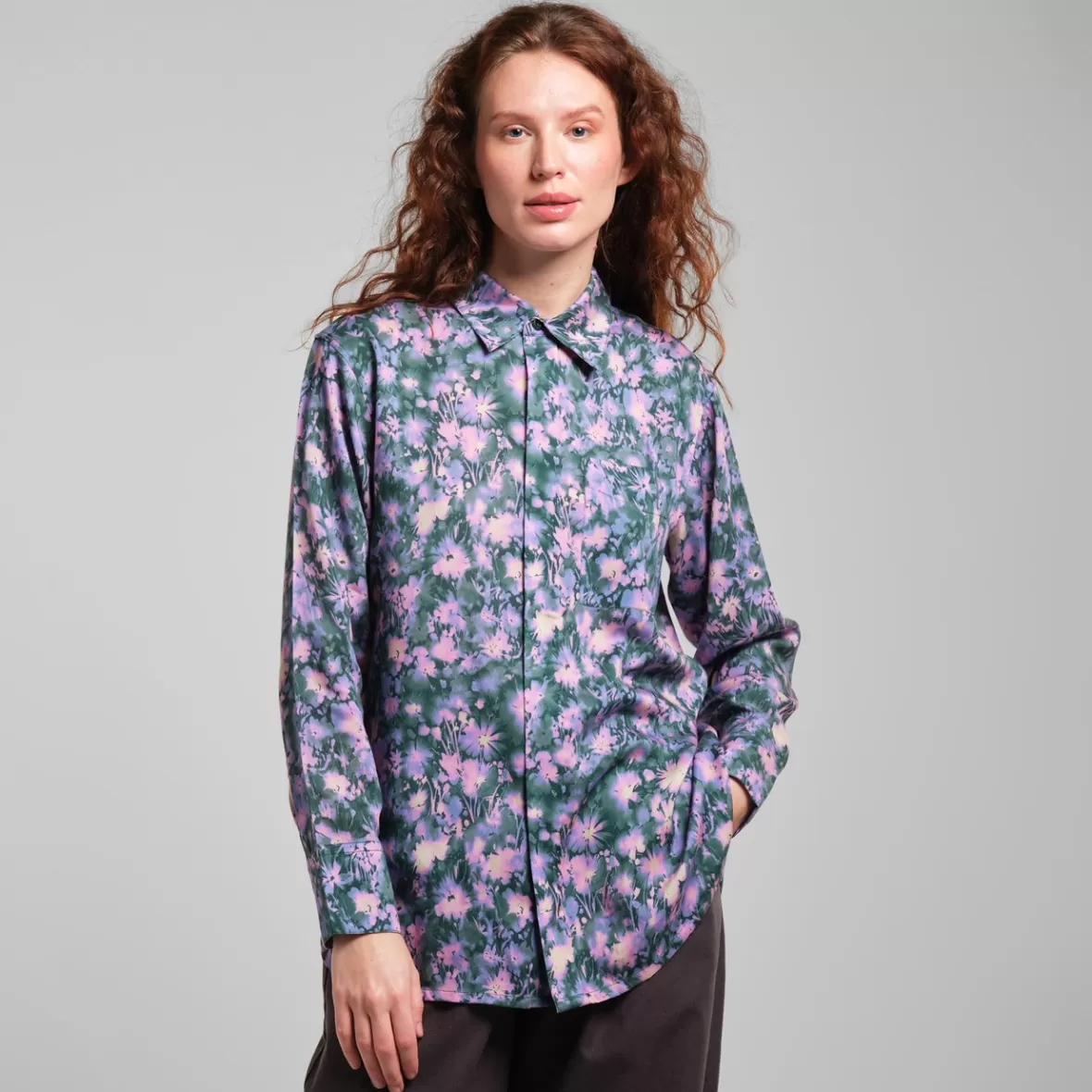 Shirts & Blouses | DEDICATED Shirt Kosta Blurred Flowers Purple