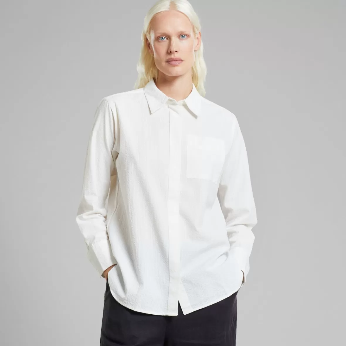 Shirts & Blouses | DEDICATED Shirt Kosta Seersucker White