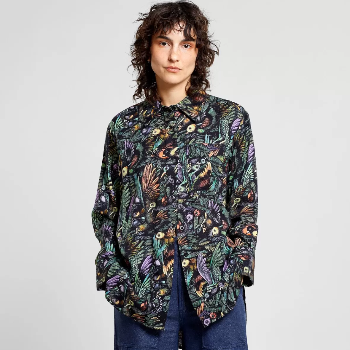 Shirts & Blouses | DEDICATED Shirt Kosta The Birds Black