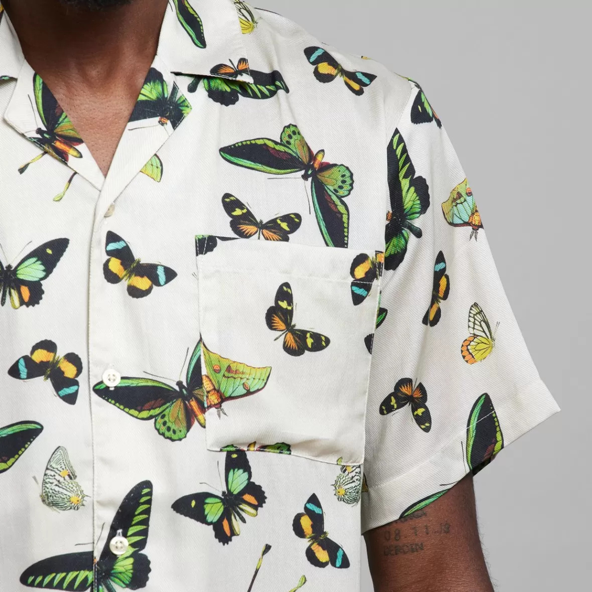 Shirts | DEDICATED Shirt Marstrand Butterfly Oat White