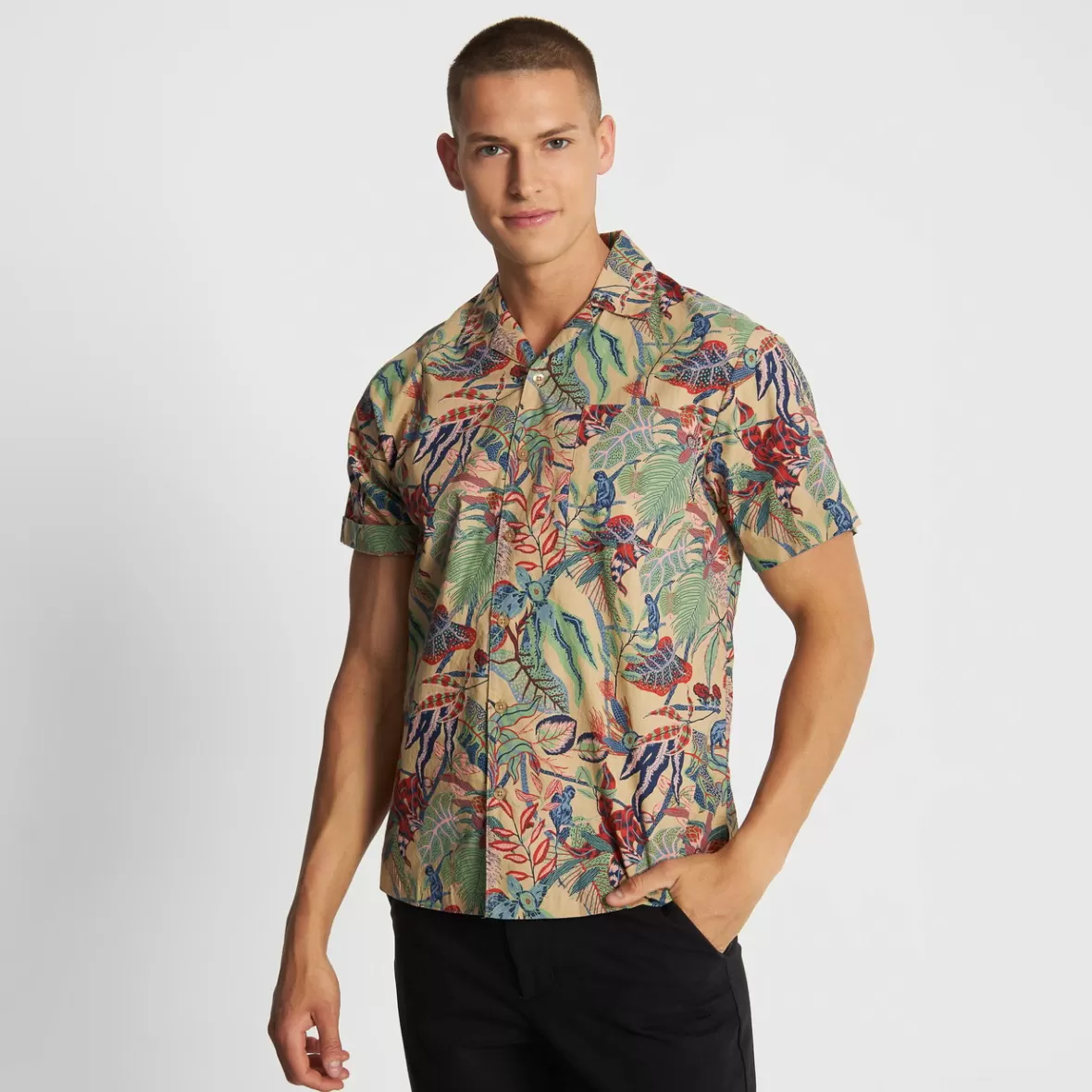 Shirts | DEDICATED Shirt Marstrand Vintage Jungle Multi Color