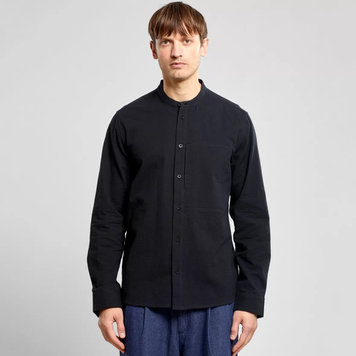 Basics | Shirts | DEDICATED Shirt Onsala Seersucker Black