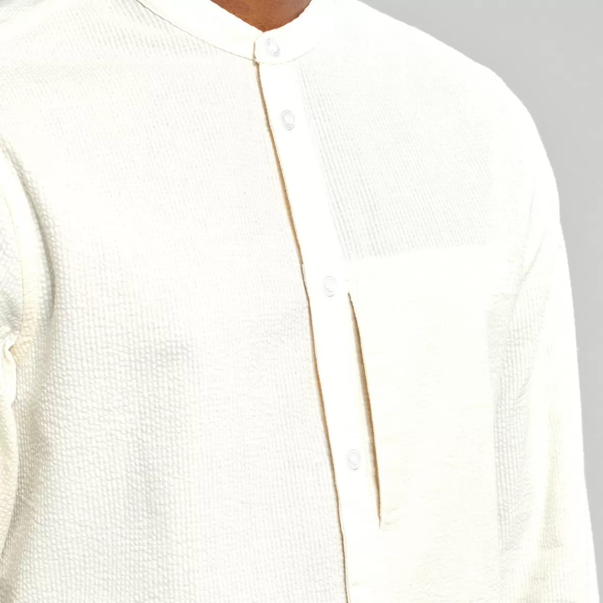 Basics | Shirts | DEDICATED Shirt Onsala Seersucker Off-White