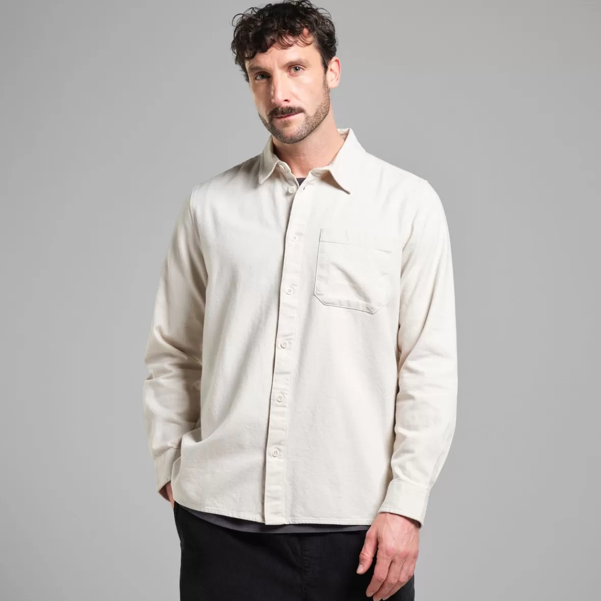 Basics | Shirts | DEDICATED Shirt Rute Flannel Base Oat White