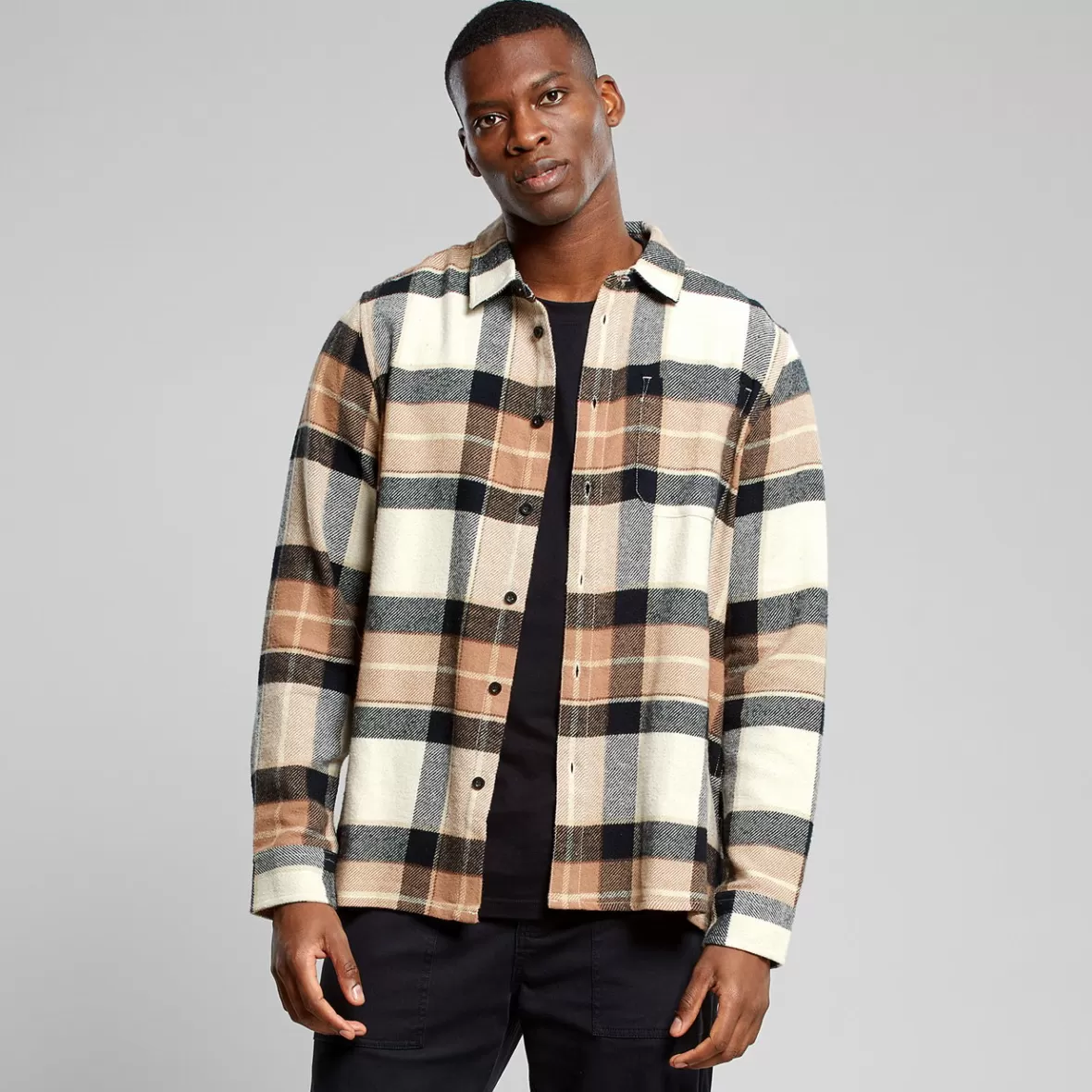 Shirts | DEDICATED Shirt Rute Multi Check Oat White