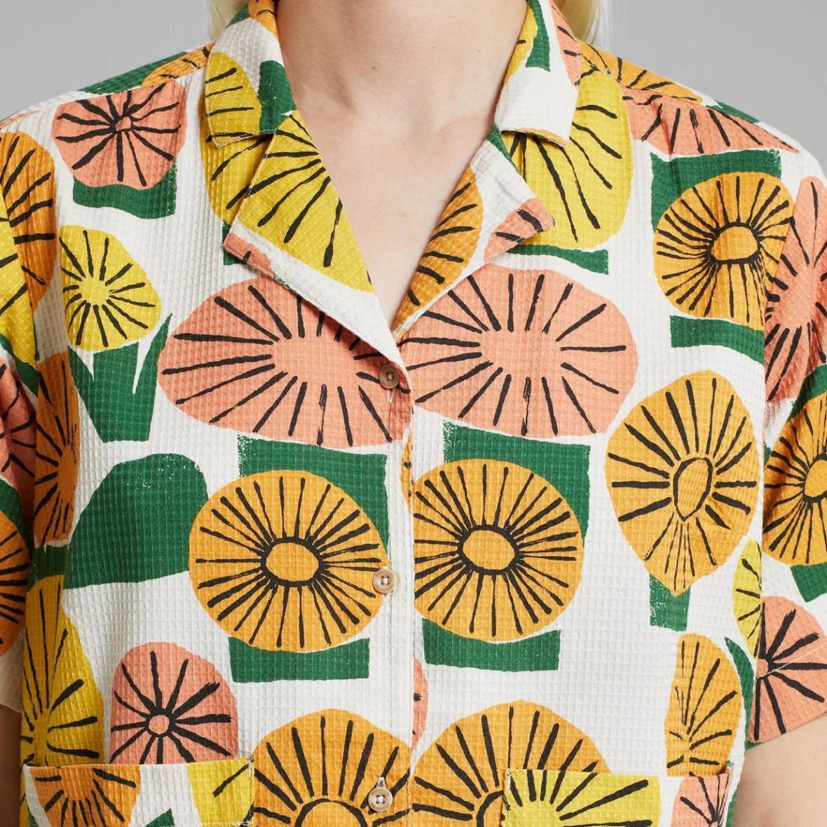 Shirts & Blouses | DEDICATED Shirt Valje Dandelions Oat White